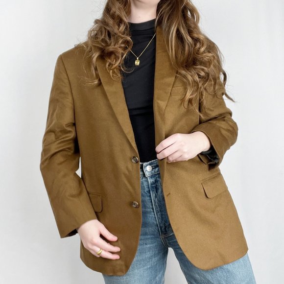 Vintage Union Made 100% Cashmere Oversized Blazer Jacket Long Pea Coat Preppy - Picture 2 of 9